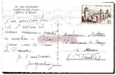 Afdaling naar Col d'Aspin — Plateau van Payolle — C.A.P. (56) Réal-Photo — Achterkant