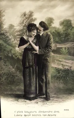 Jovem casal abraçado — texto romântico — editor desconhecido, n° 3555