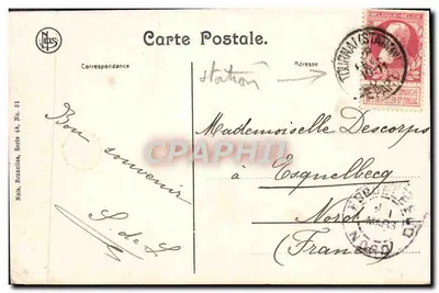 Tournai — Główna nawę katedry — Nels, Bruksel, seria 48, nr 31 — Rewers