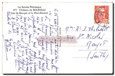 Zamek Bourdeau — Jezioro Bourget i Góra Revard — Wydawca Gamy, n°372 — Rewers