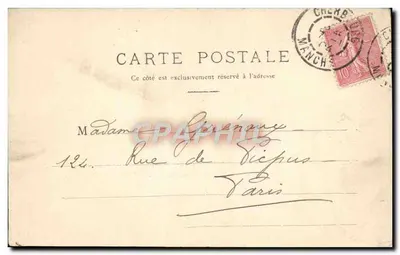 Cherbourg — Vista do Réseau de l'Ouest : O Bassin do Comércio e o Forte do Roule — Editor Légit, Paris, n° 151 — Verso