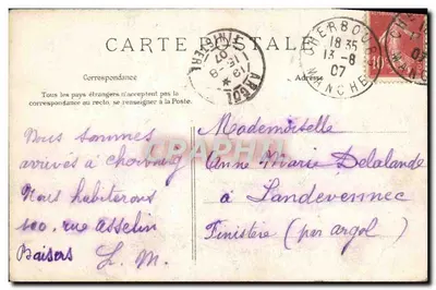 Cherbourg — Fort du Roule - Ogród Publiczny i Portal Klasztoru — Wydawca C. P. B. N°7 — Rewers