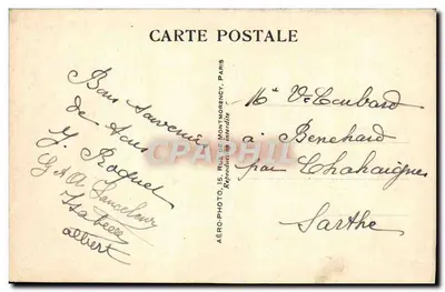Widok z lotu ptaka katedry w Chartres — Aéro-Photo 31 — wydawca Aéro-Photo, Paryż — Rewers