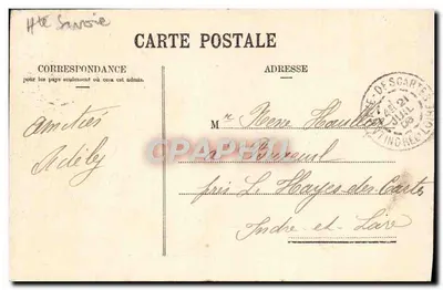Chamonix — Glacier dos Bossons — Jullien frères, Phot. Editeurs, Genève, n° J J 2838 — Verso