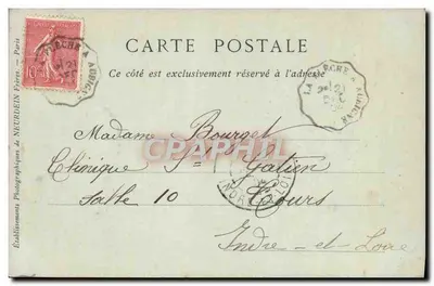 Chartres — widok na rzekę Eure z mostu Massacre — wydawca: Millé & Cie — Rewers
