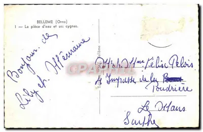 Belleme (Orne) — A área de água e seus cisnes — Editores Belleme — Verso