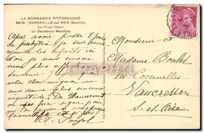 Barneville-sur-Mer — O Boulevard Marítimo — Editor L. Gubrey — Verso