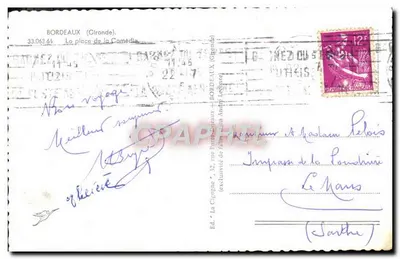 Plac Komedii — Bordeaux — Wyd. La Cigogne — Rewers