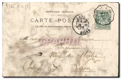 Bilhete postal antigo Stenay A Igreja — Verso