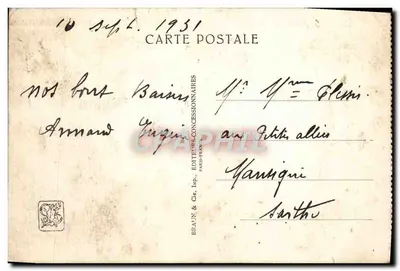 Stara pocztówka Eksponat Kolonialnej Wystawy Międzynarodowej w Paryżu 1931 Muzeum Kolonii — Rewers