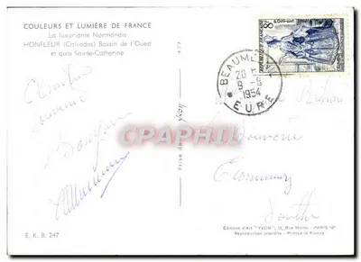 Honfleur — Bassin de l'Ouest et quai Sainte-Catherine — Éditions d'Art 'YVON' — Verso