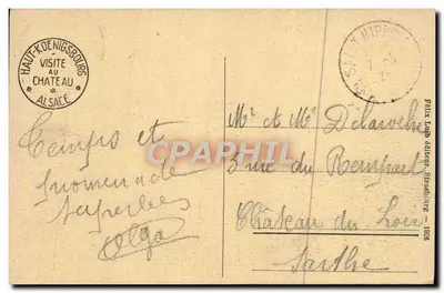 हॉट-कॉनिग्सबर्ग (एल्सास) — पहाड़ पर एक मजबूत किला — प्रकाशक फेलिक्स लम्ब, स्ट्रासबर्ग — पीछे