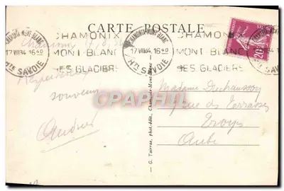 Wspinaczka na Mont-Blanc — Chamonix-Mont-Blanc — G. Tairraz, fot.-wyd. — Rewers