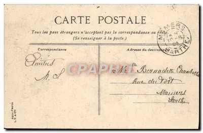 Granville, Le Roc — widok skał i portu — L.V.A.C. — Rewers