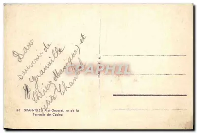 Granville - Plôt-Goussel beeld vanaf de Terras van het Casino — Uitgever E.B. nr. 38 — Achterkant