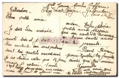 Gallardon — Dekoracyjna kartka pocztowa z kwiatami i wignietkami — G. Foucault, wydawca, Dreux — Rewers