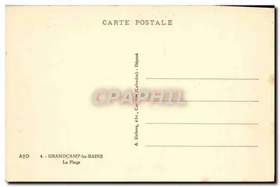 Grandcamp-les-Bains — A Praia — A. Dubosq, editor — Verso