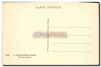 Grandcamp-les-Bains — Strona kabin — A. Duborg, wyd., Commes (Calvados) — Rewers