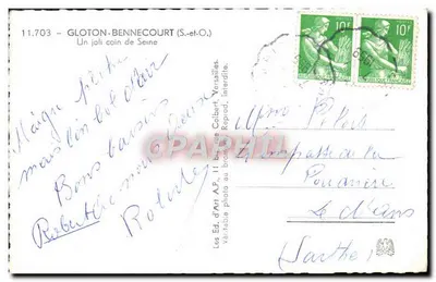 Gloton-Bennecourt — Un bel angolo della Senna — Le Ed. d'Art A.P. — Verso