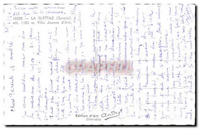 विला जीन ड'अर्क — ला जिएत्ताज़ (सैवोय) — आर्ट एंड्रिस के छापा — पीछे