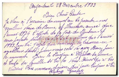 Meisje met pop — Gelukkig nieuwjaar — Dix Paris 2779 — Achterkant