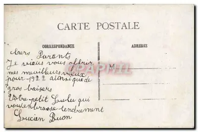 Petite fille et chat dans un panier de houx — 365 jours de Bonheur — éditeur J.K. n°807 — Verso
