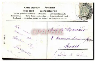 Buquê de lilás — Carte postale multilingue — J.C. PARIS — Verso