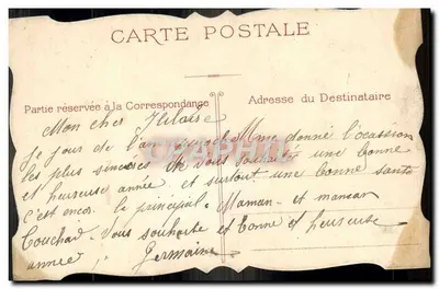Arranjo de rosas — Boa Ano — Carta postal — Verso