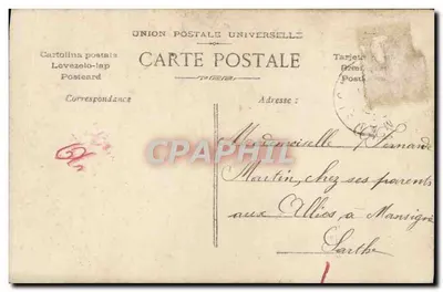 Niña con cesto de pescados — 1° de abril — editor 3598 — Reverso