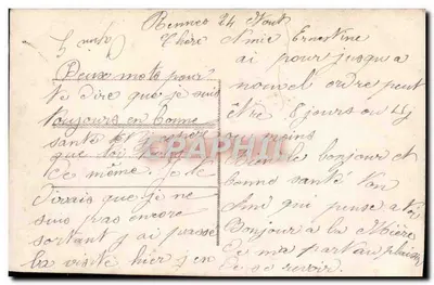 Soldado e mulher em um coração — carta postal de guerra — editor desconhecido — Verso