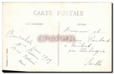 Jovem mulher em pele branca — segurando um buquê — editor J.C. Paris, n° 259 — Verso