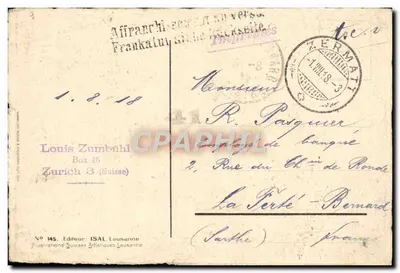 Szwajcarski flaga — ilustracja — Wydawca ISAL Lausanne, nr 145 — Rewers