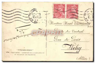 Plaats van de Comedie — Toulouse — Uitgever Elfe, n° 174 — Achterkant