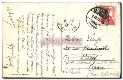 Spadanie Orby w Day blisko Vallorbe — Phototypie Co. Neuchâtel, n°3805 — Rewers