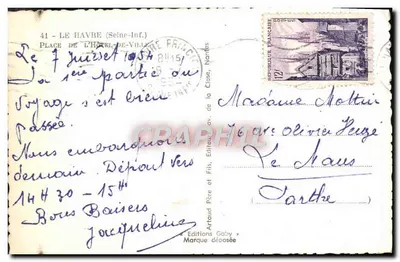 Place de l'Hôtel-de-Ville — Le Havre — Éditions Gaby — Reverso