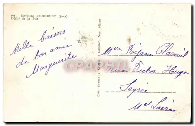 Défilé de la Pile — Environ d'Orgelet (Jura) — Imp. Combier, Mâcon — Verso