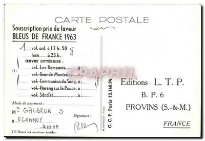 Provins - Cidade do Meio da Idade — Festas Medievais — Edições L.T.P. n° 12.148.94 — Verso