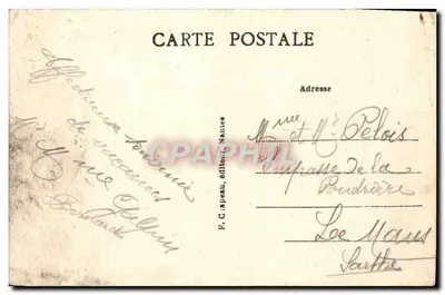 Batz-sur-Mer (Loire-Inf.) — A Grande Côte, em direção às Grutas — F. Gapeau, Nantes, n°54 — Verso