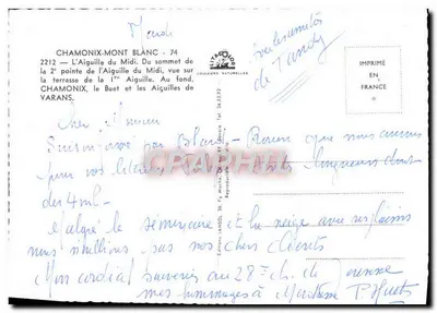 Aiguille du Midi — widok z 2 punktu — wydawnictwo JANDOL — Rewers