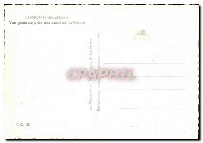 Chinon (Indre-et-Loire) — Vista generale scattata dai bordi della Vienne — Les Éditions d'Art, Parigi — Verso