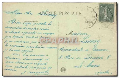 Cherbourg - O Casino e a Praia — Coleção G. L. — Verso