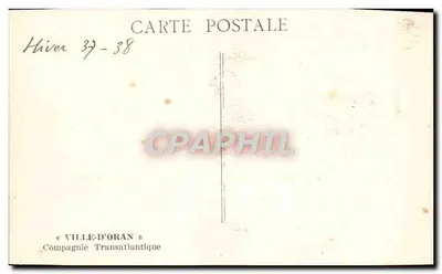 Cidade de Oran — navio da Compagnie Transatlantique — Verso