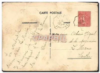 Paquebot "DJÉNNÉ" — navire de la Compagnie de Navigation Paquet à Marseille — éditeur Audry, Édit. en Marseille — Verso