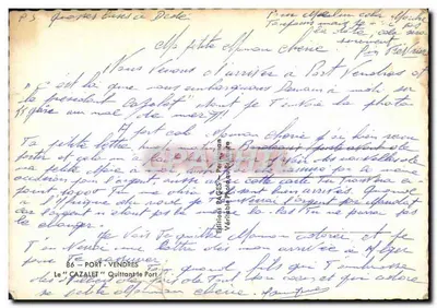 Le "Cazale" — navire à quai à Port-Vendres — éditeur Véritable Photo, n°86 — Verso