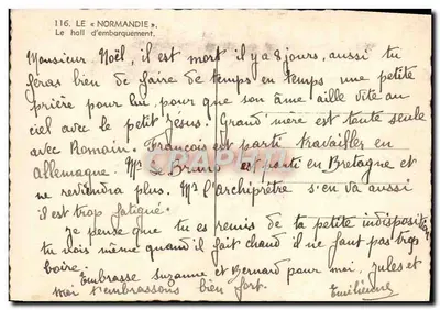 Hala wsiadania — « Normandie » — wydawca Gouge, nr 116 — Rewers