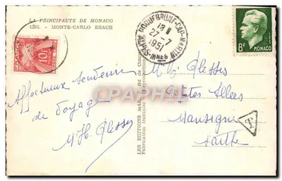 Praia de Monte-Carlo — Principado de Mônaco — Edições Mar — Verso