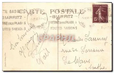 Biarritz, No Porto Velho — editor: Édouard & Cie, n° 43 — Verso