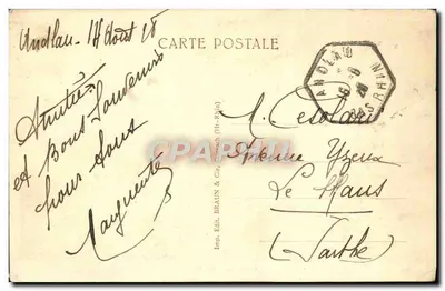 Zamek w Barr — Spesbourg — wydawca Braun & Cie, n° 154 — Rewers