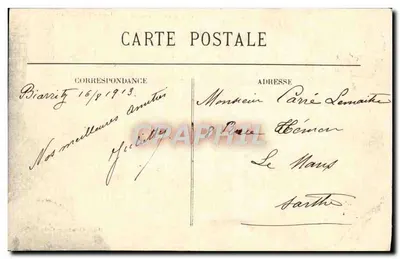 Biarritz Pittoresque — Avenue des Tamaris et le Basta — N° 28 — Édition Lourcine — Verso