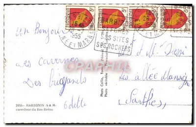 Zabytki i aleje w jaskiniach — Barbizon & M. Carrefour du Bas Bréau — Rewers